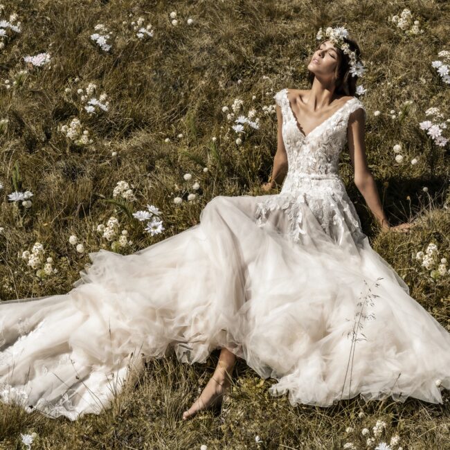 modello Cabernet collezione Heidi Loves Peter Alessandro Angelozzi Couture abiti da sposa